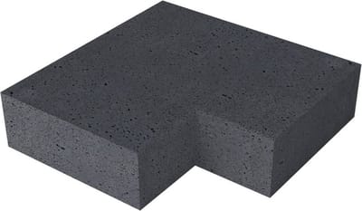 Massief hoek binnen antraciet 60/60 x 37 x 15 cm prijs per stuk Gar...