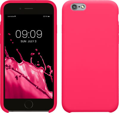 kwmobile telefoonhoesje geschikt voor Apple iPhone 6 / 6S - Hoesje met siliconen coating - Smartphone case in neon roze