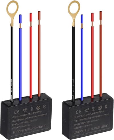 2 x Touch Switch voor Tafellamp, 4-Way Touch Sensor Dimmer voor LED Verlichting en Thuisgebruik