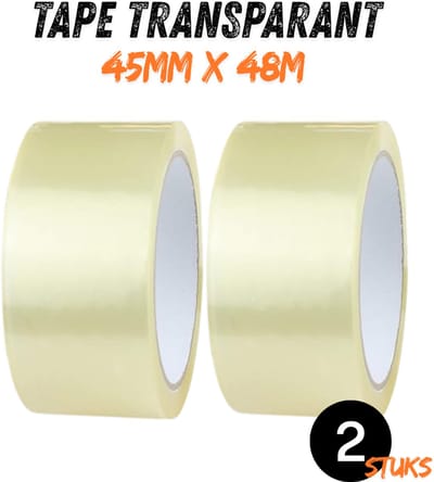 Transparante Tape 45mm x 48m – Verpakkingstape – 2 Rollen – Sterke Plakband voor Verpakken & Verzenden - Dozentape