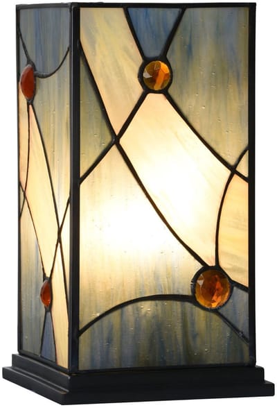 Tiffany Tafellamp/Windlicht Sky Blue - Art Deco Trade