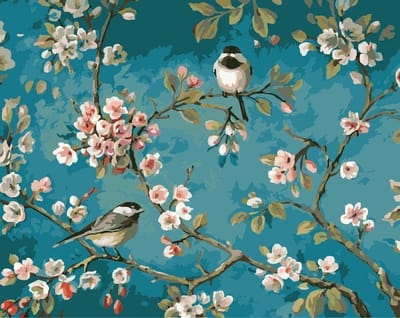 Sellaio® - Schilderen op Nummer Volwassenen - Schilderen op nummer vogels en bloemen - 40x50 cm - Van Gogh - Paint by Number - Hobby Pakket - Met 3 kwasten - Zonder lijst - Met ophanghaakjes - Verven op nummer - Canvas panelen
