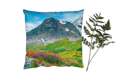 Sierkussens - Kussentjes Woonkamer - 40x40 cm - Bloemen - Berg - Sneeuw - Landschap