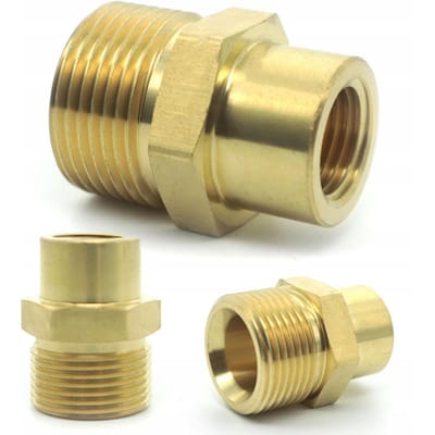 Adaptateur Rosfix Réduction M22 M vers M14 F – Laiton | Pour Pistolet de Tuyau de Nettoyeur Haute Pression | Filetage M22/M14