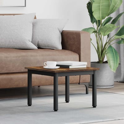 vidaXL - Salontafel - Rook - Eik - 50 - x - 50 - x - 36 - cm - Bewerkt - hout