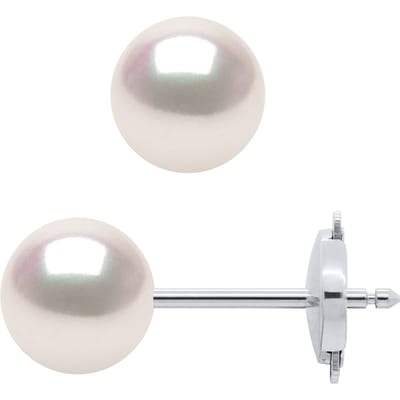 Akoya Parel Oorbellen Ronde 78mm 18K Yellow Gold