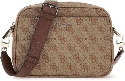 GUESS Schoudertas Vikky II Camera Crossbody Latte Logo / Brown Lichtbruin
