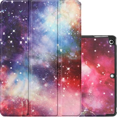 Hoes - Geschikt voor Apple iPad 7 (2019) - 10.2 inch - 7e Generatie - Dun & Stevig - Trifold Bookcase - Hard Cover - Hardcover Book Case - Tablet Hoesje - Galaxy