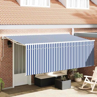 vidaXL - Uitschuifbare - luifel - Blauw - 350 - x - 200 - cm - Stof