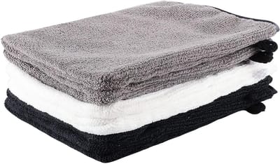 Set van 6 Exfoliërende Microfiber Handschoenen voor Lichaamspeeling en Make-up Verwijdering - Ideaal voor Spa en Bad (Wit, Zwart, Grijs)