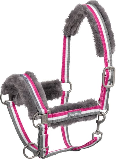 Eskadron Halster Doorngesp Faux Fur Ride Eat Sleep Repeat Pinkholic/Essential Grey - Full