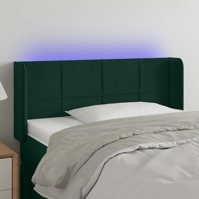 vidaXL - Hoofdbord - LED - 83x16x78/88 - cm - fluweel - donkergroen