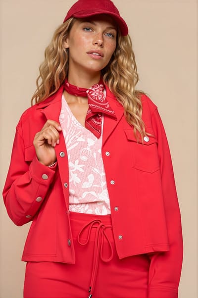 MI PIACE - Bonded Travel Jacket Uni 202681 Red - Maat : M