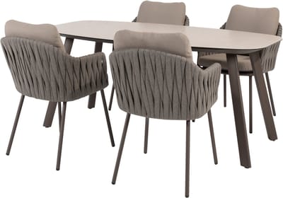 Manolo Cannes dining tuinset 180x95xH75 cm 5 delig keramiek terre Taste 4SO