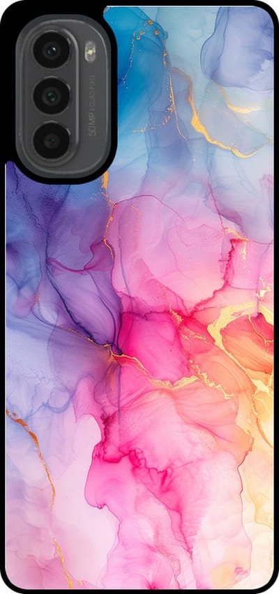 Smartphonica Telefoonhoesje Geschikt voor Motorola Moto G52 / G82 met marmer opdruk - TPU backcover case marble design - Regenboog geschikt voor Motorola Moto G52;Motorola Moto G82