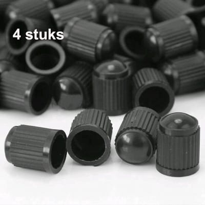 CHPN - Ventieldop - Ventieldopjes - Dopjes voor op ventiel - 4 stuks - Zwart - One size - Universele - Fiets onderdelen -