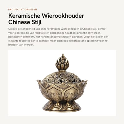 Dailygoods- Wierookhouder Anticorrosie - Wierook Brander - Keramisch - Chinese Stijl - Zinklegering - Handgeschilderde Patronen - Wierookbrander