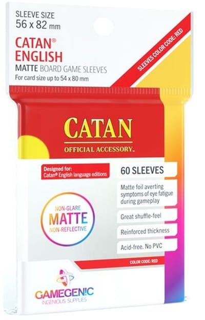 Gamegenic sleeves kaartbescherming matte rood 56x82mm 50 stuks trading cards.