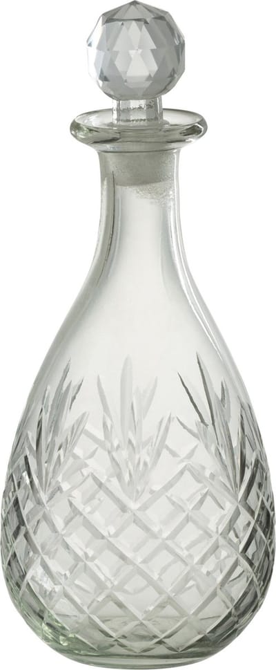 J-Line decoratie Fles Faune - glas - transparant - small
