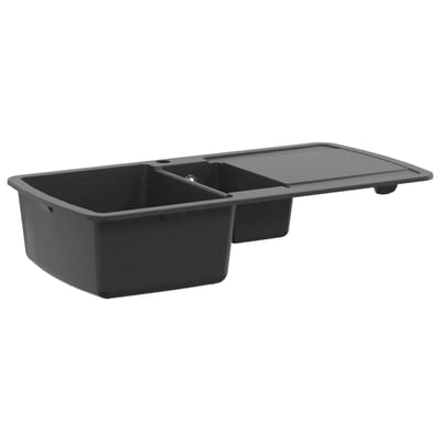 vidaXL - Keukenwasbak - Dubbele - Wasbak - Graniet - 96 - x - 50 - x - 31 - cm - Grafiet