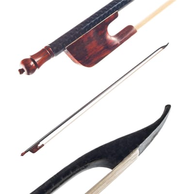 4/4 Viool Viool Strijkstok Barok Stijl Koolstofvezel Fineer Ronde Stok Ebbenhout Wit Paardenhaar Goed 4 4 Violin Bow brown