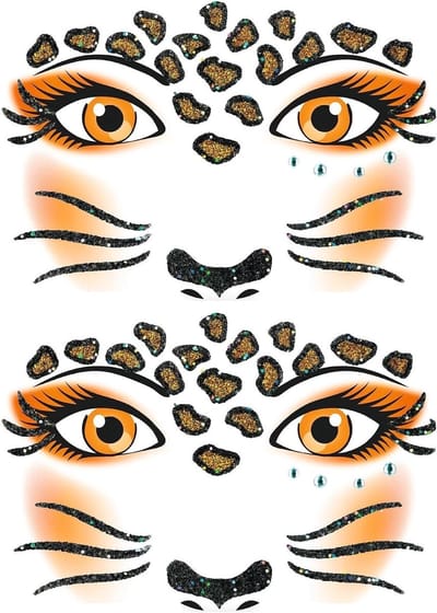 Unieke Herbruikbare Leopard Tattoos voor Halloween, Cosplay en Festivals - 2 Stuks voor Make-up en Stage