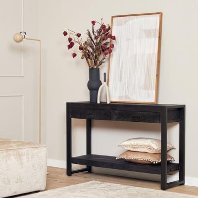 StarFurn Sidetable - Dressoir - Gangtafel - Console tafel - Kabinet - Boekenkast - Boaz Zwart 120cm