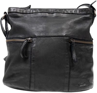 Bear Design Medium Crossbodytas / Schoudertas Dames - Leer - Chessie - Zwart