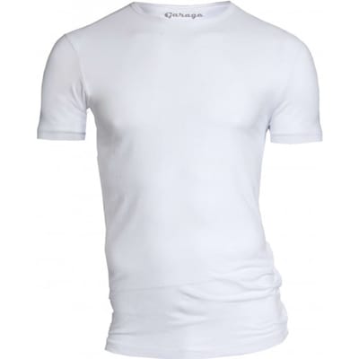 Garage 201 - Bodyfit T-shirt ronde hals korte mouw wit S 95% katoen 5% elastan