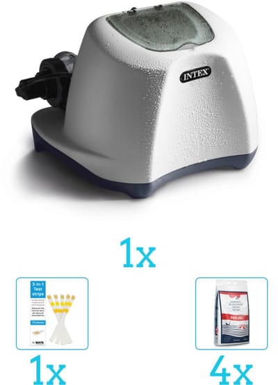 Intex QS1200 zoutwwatersysteem - Zwembaden tot 56.800 liter inclusief Zwembadzout (4 stuks) en Testrips