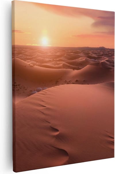 Artaza Canvas Schilderij Zandduinen Marokko - 40x50 cm - Wanddecoratie Natuur - Muurdecoratie Woonkamer - Kamer Accessoires Landschap