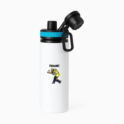 Hacebo® - Cricket met eigen naam waterfles met draaidop blauw - Cricket - Cricketer - Sport - water fles - 850ML