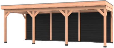 Douglas overkapping, 750 x 300, met zwarte achterwand, Westwood Comfort Premium