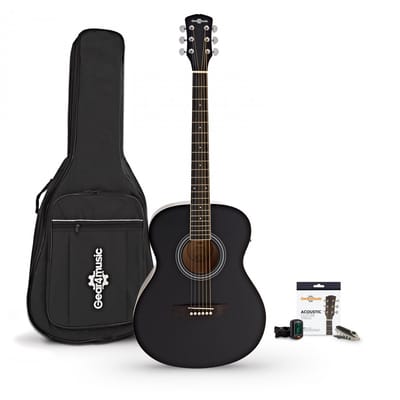Linkshandige Elektro-akoestische Studiegitaar & Accessoireset van Gear4music, Zwart