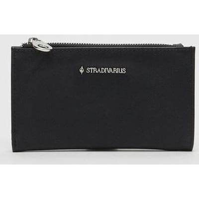 Stradivarius Basic portemonnee met rits  Zwart OS