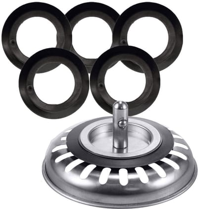 Zachte PVC-afdichtingen voor afvoerzeef, 5-pack