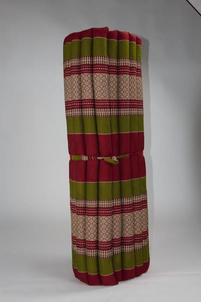 Fine Asianliving Thaise Mat Oprolbaar Matras 200x100x4.5cm Bordeaux Groen Meditatie Mat Matras