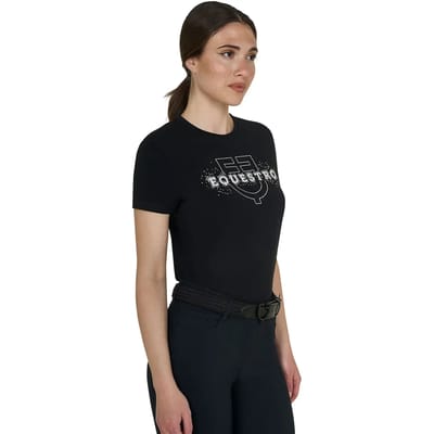 Elegante katoenen T-shirt met logo voor vrouwen Equestro