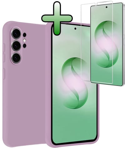 Hoesje Met Screenprotector - Geschikt voor Samsung Galaxy S26 Ultra - Sterk & Shockproof - Back Cover - Siliconen Case - Telefoon Hoes - Lila