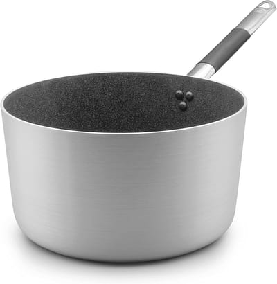 Hoge Braadpan - Sauspan Koekenpan - Stoofschotels Maken - Shark Skin Coating - 28 cm - Aluminium