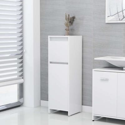 vidaXL - Badkamerkast - 30x30x95 - cm - bewerkt - hout - wit