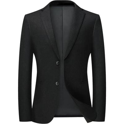 Costume slim en jacquard extensible épais en nylon pour homme, sans repassage, collection automne XXXXL black