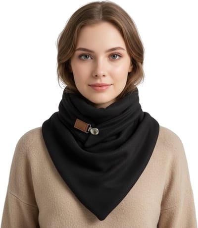 Warme Fleece Mega Sjaal - Zwart - Mode - Poncho - Winter - Zacht - Groot