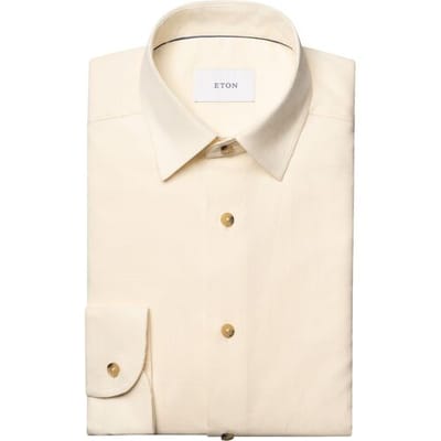 Eton Overhemd Luxury Organic Cotton Corduroy Wit / male