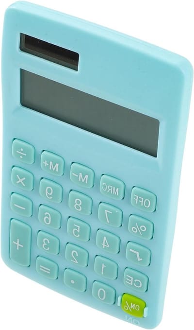 Mini Rekenmachine - Zakrekenmachine Bureaucomputer - Dagelijks Gebruik - Snoepkleurig Ontwerp - 12 x 7 cm - Blauw