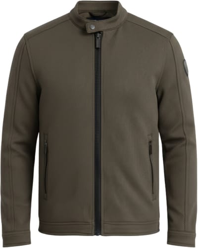OMBRE Jas - Lange Mouw - Rits - Effen Donkere olijf XL