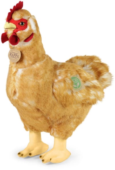 Rappa ECO knuffel hen 33 cm - realistische knuffel van recyclede PET flessen - bruin