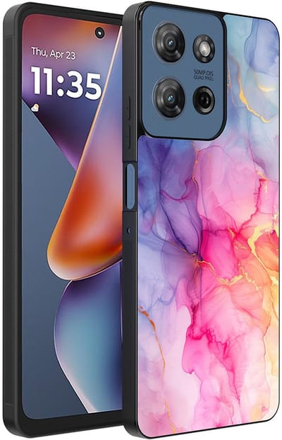 Smartphonica Telefoonhoesje Geschikt voor Motorola Moto G 2025 met marmeropdruk - TPU backcover case marble design - Regenboog geschikt voor Motorola Moto G 2025