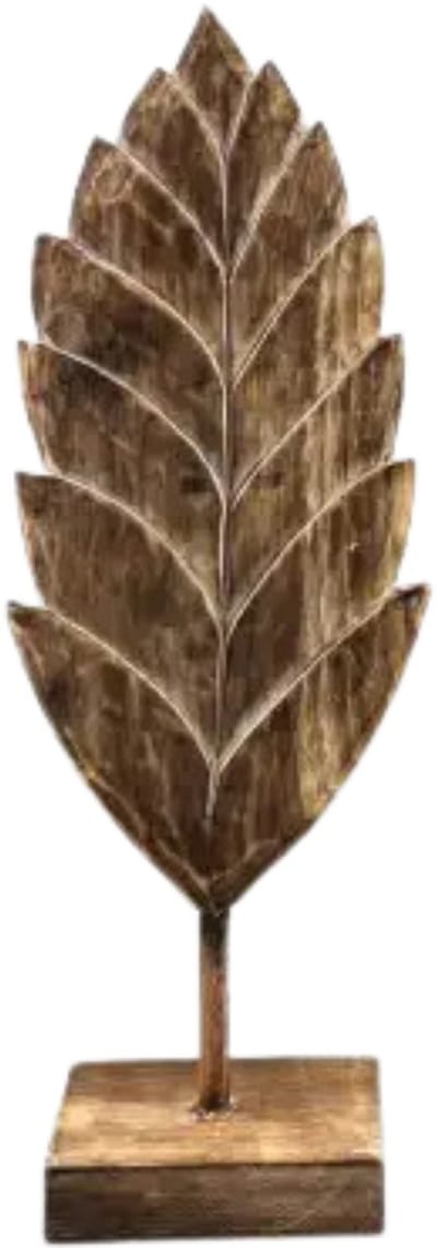 Blad carving M op voet 47x16x9cm naturel hout| WA7896 | Woodart Houten