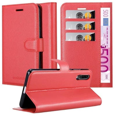 Cadorabo Hoesje geschikt voor MEIZU 16Xs in KARMIJN ROOD - Beschermhoes met magnetische sluiting, standfunctie en kaartvakje Book Case Cover Etui